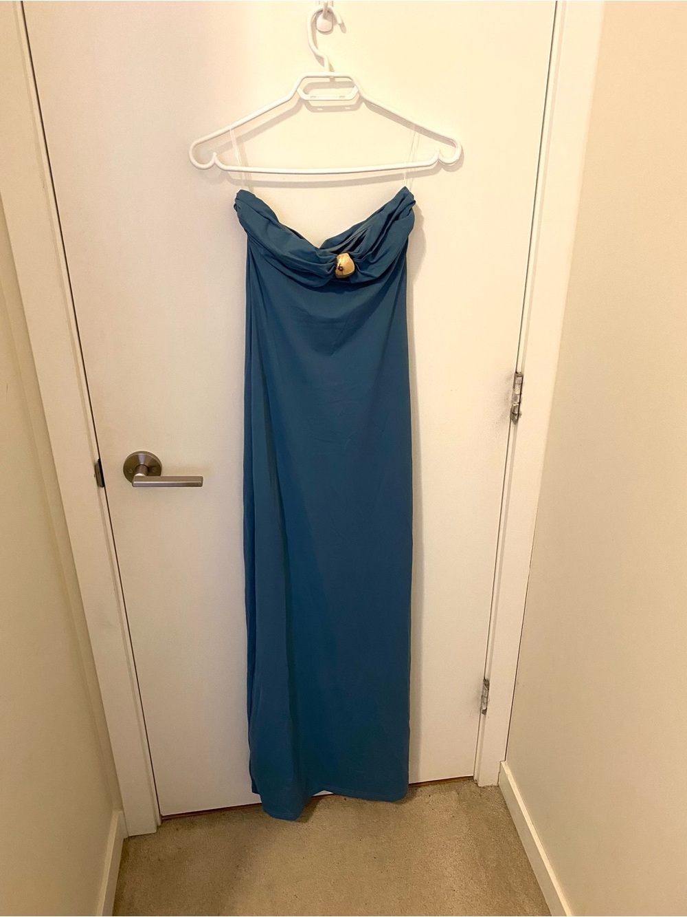 Beautiful blue strapless maxi dress European summer new with tag - Picture 6 of 7
